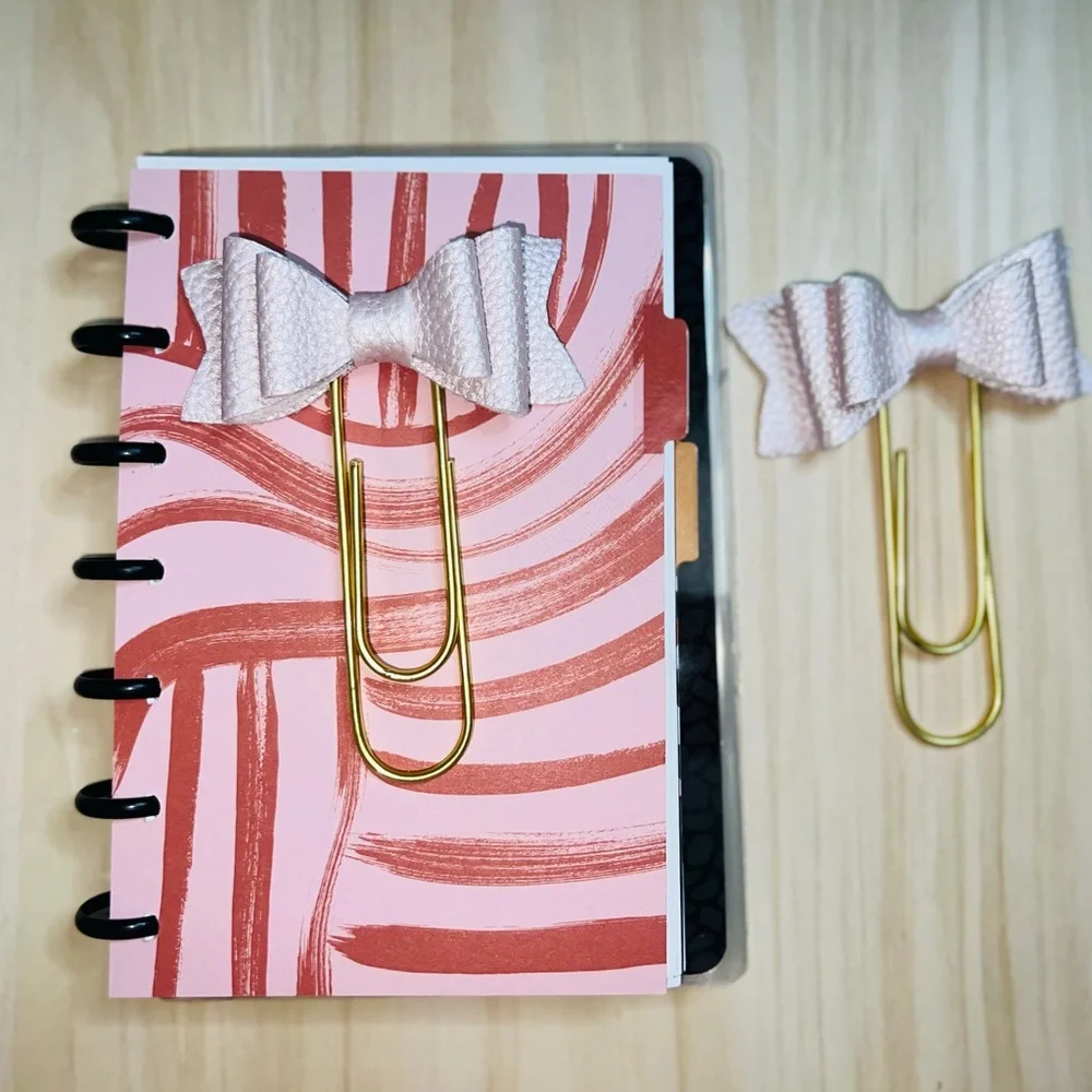 Happy planner Bow paper clips Jumbo size 2 pcs pink blush